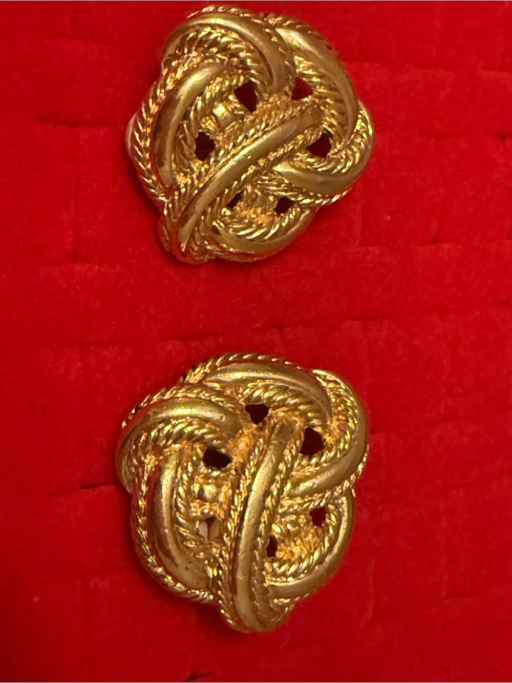 Vintage Large Gold Knot Statement Earrings - Women Jewelry